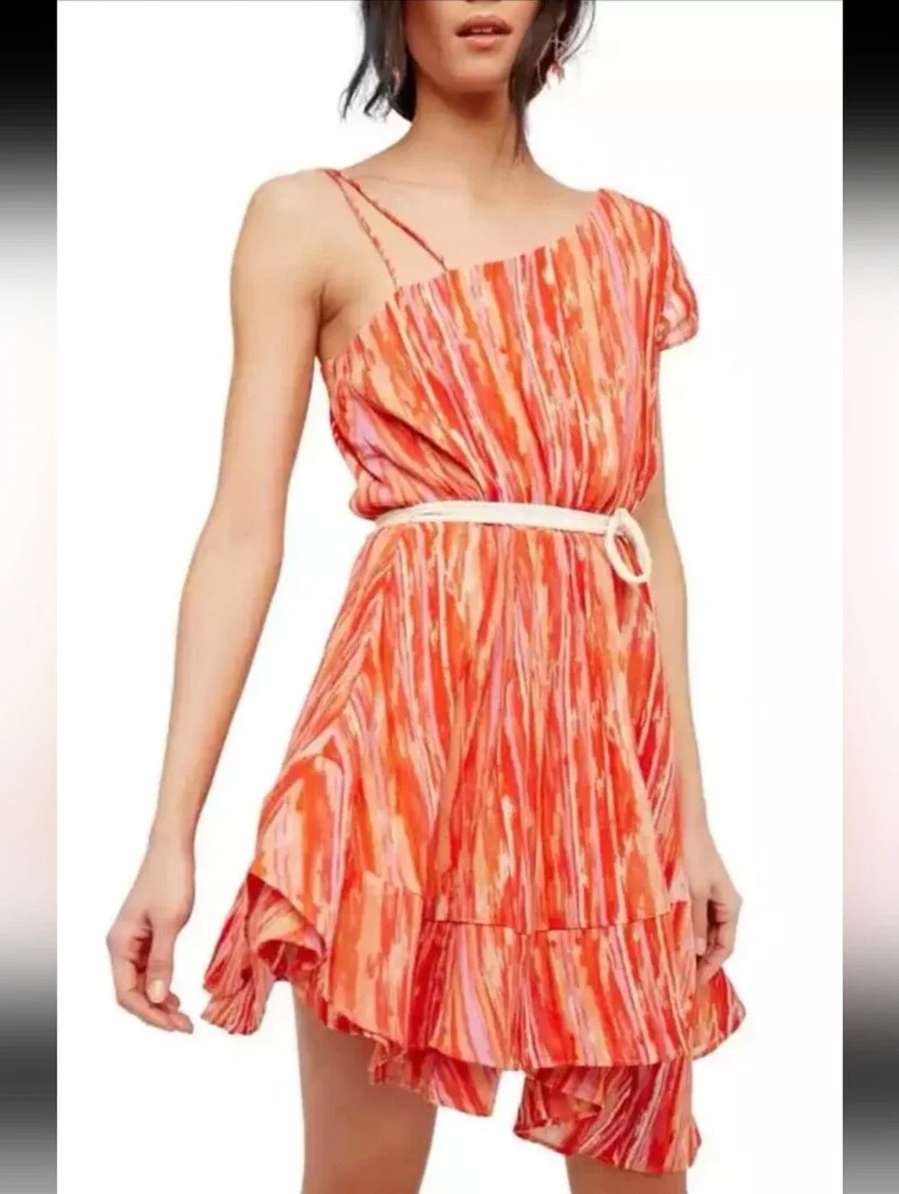 Free People Heart Shaped Face Dress Orange Size Small